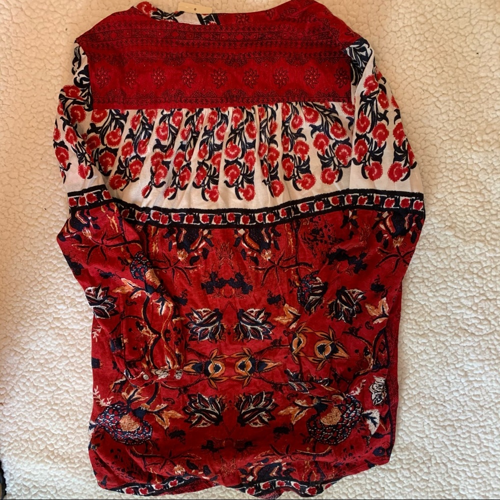 2 for $20 Lucky Brand 3/4 sleeve casual print top - Picture 2 of 2